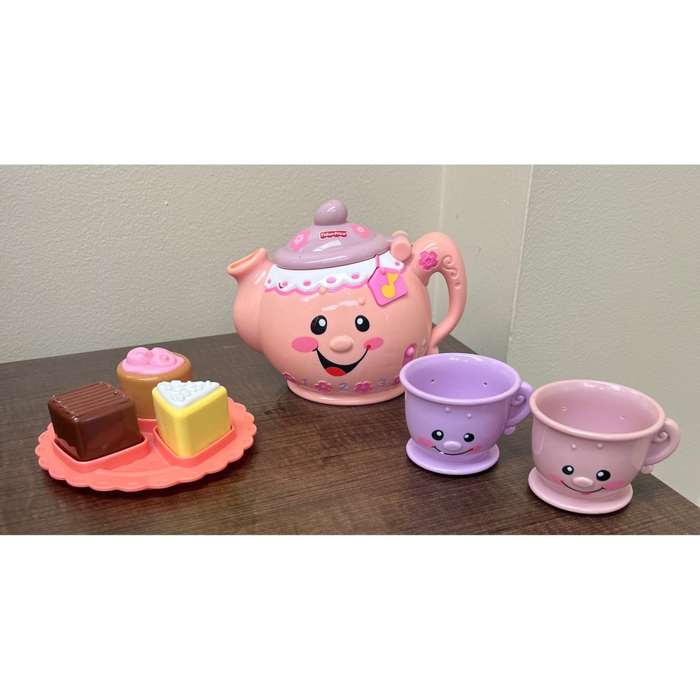 Fisher-Price Laugh & Learn Sweet Manners Tea Set Musical Teapot Cups Cake Treats